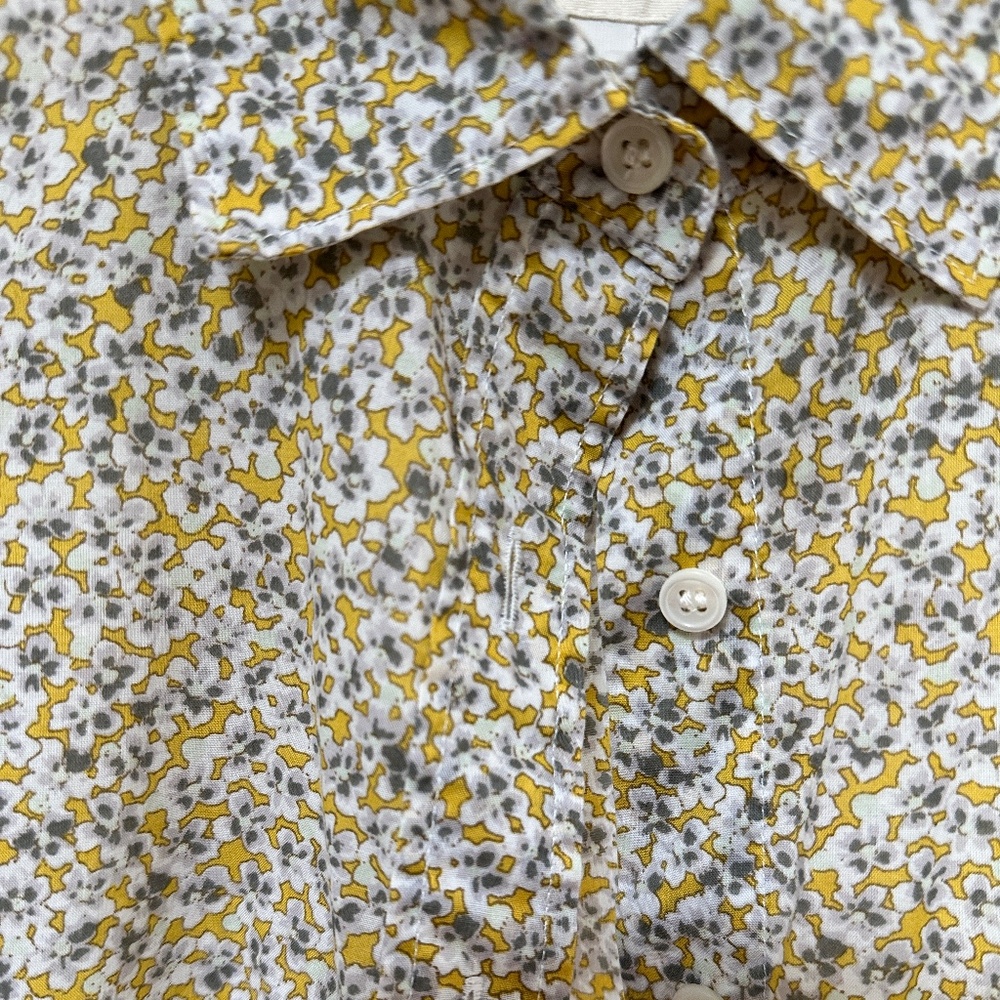 J. Crew Yellow and White Floral Button-Down Shirt